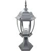 Gloriashoponline LAMPIONE PER CANCELLO LAMPIONCINO LANTERNA IN VETRO ATTACCO E27 GRIGIO ES45