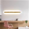 GZZBMY Legno LED Applique da Parete Lineare Moderno Lampade da Parete Minimalista Striscia Lampada da Muro lunga Camera da Letto Scale Corridoio Soggiorno Luci da Parete (Luce Calda,60cm)