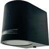 Partenopea® Applique lampada da parete illuminazione per muro faretto moderno da esterno IP54 per lampadine a LED con attacco GU10 faretto moderno da esterno IP65 (Nera monoemissione)