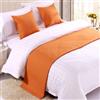 QRGMKL Premium Bed Runner per Il Piede del Letto, Tinta Unita Sciarpa da Letto in Cotone Lino copriletto Decorazione della casa Camera da Letto dell'hotel Bedding-Orange||2 Pillowcases(45X45cm)