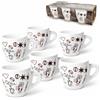 arca Set Composto da 6 TAZZINE da Caffe' in Ceramica Modello Bar Decorate - Grande Spessore - MANTENGONO Il Caffe Caldo A Lungo - Confezione Decorata - DONANO ALLEGRIA E Fiducia in CASA