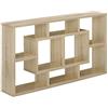 [en.casa] Scaffale da Parete con 8 Vani Portaoggetti Mobile Espositore con 8 Mensole a Muro Archiviazione 85 x 47,5 x 16 cm per Soggiorno Cucina Ingresso - Effetto Rovere Sonoma