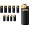 sunmondo Bic J25 - Accendino mini nero/oro, 10 pezzi