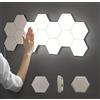ZHENGE Confezione da 6 lampade da parete a LED esagonali, controllo touch, luce bianca neutra con luce notturna, facile da usare ed efficiente dal punto di vista energetico