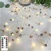 Codear Ghirlanda di luci a forma di petardo, con gioielli in acrilico, 2 m, 100 LED, funzionamento a batteria, stile bohémien, lucciola stellata, con telecomando e timer, decorazione per fai da te, ghirlande