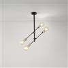 PERENZ Lampada da soffitto 4 luci fissate su 3 bracci orientabili Diametro 42 cm Altezza 150 cm regolabile Lampadine 4xE27 max. 40W non incluse Metallo Nero e Portalampade Ottone invecchiato