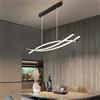 LFLA Lampada a sospensione a LED moderna dimmerabile con telecomando Lampada ad arco di design Lampadario regolabile in altezza per cucine da salotto da sala da pranzo (Nero, 100cm，60W)