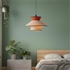 B·LED BARCELONA LED BARCELONA LED Lampada a Sospensione Grande in Tessuto Rosso Arancione Beige Ø50cm E27 Lampadario Moderno Vintage Industriale Rustico Minimalista Lampada Soffitto Salotto Sala da Pranzo