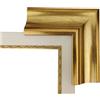 ITALIA CORNICI Maestri Artigiani - Cornice in legno da parete per Quadri tutte le misure, con Passepartout, Oro Argento Noce Azzurro (30 x 40 cm + passepartout, ORO)
