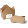 BIOZOYG Contenitore per Alimenti da Asporto I Scatola per Alimenti con Coperchio Pieghevole 1500 ml I Scatola di Cartone Kraft compostabile marrone I 180 Vaschette di Cartone Monouso rettangolari