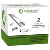 Pianeta Led 2x Profili in Alluminio Bianco da 2 mt (4 mt) TL1205 per Strisce a Led con Cover Opaca tappi e ganci di montaggio inclusi