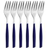 BUGATTI, Glamour, Set 6 Forchettine da Dolce in Acciaio Inox 18/10, Confezionato in Scatola Regalo (Blu Notte)