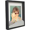 BD ART 3D Box Cornice per Foto 21x30 cm Profonda 3 cm Cornice Foto con Foglio Plexiglass Trasparente - Bianco Passe-partout 13x18 cm Nero Decorazioni Fai da Te