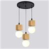 Mengjay Trade E27 Retro Lampadario Lampada a Sospensione in Legno Plafoniera Interni a Sospensione per Bar,Ristorante,Studio,Cucina,Camera da letto