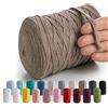 MeriWoolArt® Cinta Hilo Textil Natural 10 mm 150 m, Filato Tessile, Filati per Uncinetto, Corda in Cotone Morbido per Macramè Acchiappasogni, Arazzo da parete Macrame, Decorazione Macramè Fai da Te