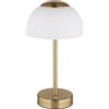 Globo Lampada da tavolo LED - H 31 cm - Ottone - Bianco - Vetro - Metallo - Dimmerabile