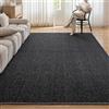 Generico Tappeto Robusto per Interni ed Esterni con Effetto Juta Naturale, Antiscivolo per Soggiorno Tappeti Moderni per Camera da Letto Tappeti per Camerette Tappeto Scendiletto,Nero,120 * 120cm