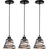 PETITES ECREVISSES 3 pezzi Lampadario a Sospensione Industriale Retrò Lampada da Soffitto con Paralume in Metallo Forma a Molla Plafoniera E27 con Corda Regolabile per Cucina Salotto Camera da Letto