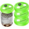 ZHANXUBIO Coperchio per coltura liquida di funghi con membrana in PTFE e porta autorigenerante (86 mm, verde, 3 pezzi, senza flacone)