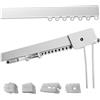TENDEEVOLUTION Binario Tenda Soffitto Lineare in Alluminio Bianco Personalizzabile, Completo di Accessori per Fissaggio, Movimento Manuale, Bastone Tende a Soffitto o Parete (200 CM, MOVIMENTO MANUALE SENZA CORDA)