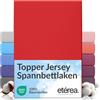 etérea Himmlische Qualität etérea Jersey Topper lenzuolo con angoli 180x200-200x200 cm Rosso Epaisseur 5-10 cm - 100% Cotone - Oekotex materasso Letto copripiumino - lenzuola 180x200cm - 200x200cm Red