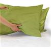 IlGruppone Coppia federe per Cuscino guanciale Letto 100% Cotone Made in Italy con Patella Interna - Verde Exotic - 52x80 cm