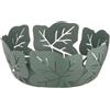 Baroni Home Cestino Portapane Decorativo in Metallo con Motivo Foglia, Design Moderno per Tavola e Cucina, Contenitore per Pane e Brioches, Linea Edera, 20x20x7 (Portapane)