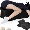 iuscacey Cuscino di Coppia per l'intimità - Memory Foam a Cuneo con Sollevamento di 27° per Un Supporto Profondo, Una Postura Migliore e Comfort - Posizionamento Intimo per Coppie,Nero