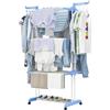 AND HOME Stendino a Torre con Piedi Antiribaltamento - Stendibiancheria Pieghevole in Metallo, Ali Modulari e Richiudibili, Ruote Pivotanti, 18 m di Stenditura, Portata 25 kg - Ideale Per Famiglie, Blu