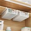 RichVibe Organizer da appendere sotto l'armadio, per cassetti, mensole, utensili da cucina, 37 x 22 x 9 cm, struttura in ferro con guide laterali alte, bianco/nero