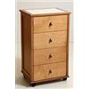 Liberoshopping Cassettiera in Legno massello con 4 cassetti, Piano Superiore con mattonelle in Ceramica, con Ruote (Rovere)