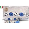 HomeLife Set Lenzuola Una Piazza e Mezza Cotone Made in Italy | Lenzuola Letto Francese, 1 Piazza e Mezza Fantasia | Lenzuolo Sopra, Sotto con Angoli, Federa | Calcio Blu