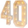RjcdOPL Numeri Luminosi LED 2000-3000K Altezza 100cm, Decorazione di Compleanno 30/40/50, Numeri Luminosi Giganti Per Compleanno, Matrimonio, Festa (40)