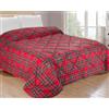 Tata Home Trapunta Invernale Singola Imbottita in Morbida Microfibra Piumone Letto Trapuntato Caldo e Soffice Autunno Inverno Traspirante Anallergico Mod. Mony Dis.3 Scozzese Colore Rosso
