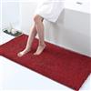 IlGruppone Tappeto da Bagno Microfibra Super Soffice Lavabile in Lavatrice Antiscivolo Assorbente Lavaggio Rapido Super Morbido Bagno Doccia Camera Letto - Bordeaux - 60x120 cm