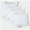 HOMESCAPES Confezione da 4 lussuosi inserti per cuscino in piuma d'anatra, 30 x 30 cm, perfetto rimbalzo e copertura a prova di piuma, imbottitura generosa, ipoallergenici, certificati RDS, lavabili