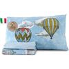 HomeLife Set Lenzuola Una Piazza e Mezza Cotone Made in Italy | Lenzuola Letto Francese, 1 Piazza e Mezza Fantasia | Lenzuolo Sopra, Sotto con Angoli, Federa | Città Arancio