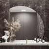 YFZNWHX Specchio Asimmetrico Semicircolare, Specchio Da Parete Moderno Senza Cornice, Specchio Da Bagno, Taglio A Sinistra, Taglio A Destra, HD, Antideflagrante, Specchio Per Trucco Della Camera Da Letto ( Co