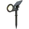 HOFTRONIC - Faro solare da giardino Bend IP65 impermeabile 3000K lampada solare per esterno picchetto bianco caldo