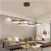 HYQJUNE Lampada A Sospensione LED Lampadario Ristorante Lampadario Lampada Da Soggiorno Regolabile in Altezza Dimmerabile Con Telecomando Anelli Moderni in Alluminio Appendere Luci Cafe Plafoniera (5 squilli)