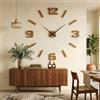 FLEXISTYLE Orologio da parete 3D fai da te in legno di quercia grande, 100 - 130 cm, orologio da parete 3D, design moderno EKO orologio da parete decorazione per ufficio, soggiorno, camera da letto