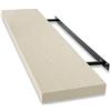 Floordirekt Mensola da Parete Stockholm - Elegante Effetto Tessile - Laccato o Opaco - Mensola sospesa con Materiale di Montaggio (100 x 23 x 4 cm, Beige - Opaco)