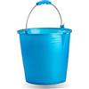 FercasaShop® Secchio in Plastica con Becco Versatore, Manico in Ferro Zincato, Blu, Made in Italy (12 LT)