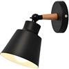 Mengjay E27 Metallo Lampada da Parete Moderne Lampada Muro Dipinta Applique da Parete Lampada Muro Perfetto per Camera da Letto, Soggiorno, Bagno, Corridoio, Scale(Nero)