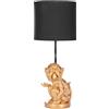 Brubaker Lampada da Tavolo o da Comodino Piccola Scimmia - Lampada da Tavolo con Base in Ceramica e Paralume in Tessuto - Altezza 52 cm, Oro Nero