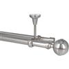 Sento Kit Bastone per Tende in Metallo 25/19mm Acciaio Inox Montaggio a Soffitto 180 cm Bona