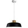 EKSED Lampada a Sospensione con Paralume in Metallo Rotondo da 300 mm in Colore Macaron, Lampada a Sospensione Moderna a Soffitto, Lampadario per Sala da Pranzo con Isola Cucina，Bianco，Nero