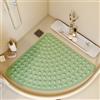 Z·Bling Tappeto Doccia Antiscivolo Angolare 65x65cm,Tappetino Doccia Antiscivolo Triangolare,Tappetino Doccia con Ventose e Fori di Drenaggio,Tappeto Doccia per Doccia e Bagno (Verde)