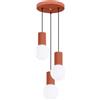 SOLLUX lighting Lampada da Sospensione - Lampada da soffitto in Alluminio e Vetro -3 Paralume - Lampadina LED - Ocra Rossa Halo