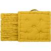 Il Gruppone Passione Casa Set 6 Cuscini per Sedie 40x40 cm - Cuscini Quadrati Trapuntati Spessore 6 cm con Maniglia, 100% Cotone - Cuscino Imbottiti per Cucina o Interno - Colori Resistenti ai Lavaggi di 40° - Senape